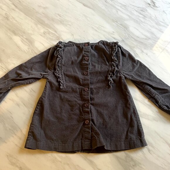 Pretty Baby Blouse with Bunny in Gray Corduroy by Baby Boden - Size 2  - 3 years - Picture 9 of 12